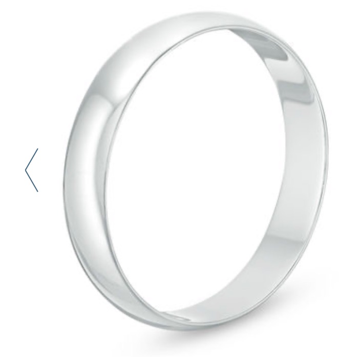 10k White Gold 4mm Plain Band Ring